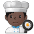 👨🏿‍🍳 man cook: dark skin tone display on Samsung